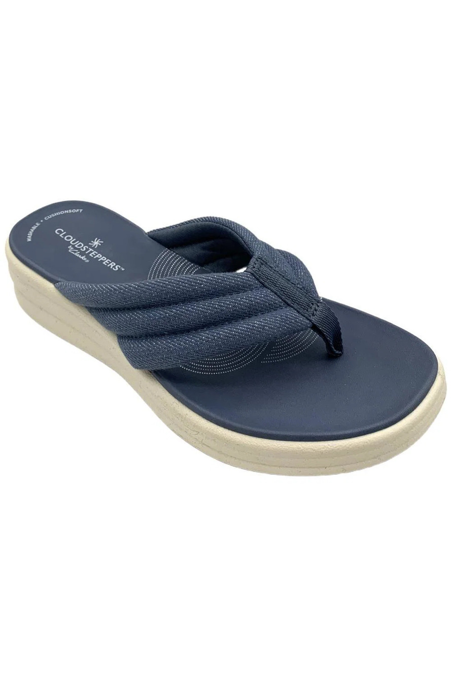 Clarks Cloudsteppers Women's Drift Carmen Toe Post Sandal Blue - Wide